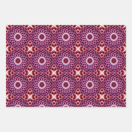 Rode Paarse witte mandala Inpakpapier Vel (Voorkant)
