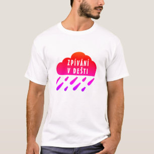 Rode paarse wolk en Tsjechisch woord Zpívání v  T-shirt