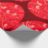 Rode Paasei met Vogelmotief Cadeaupapier
