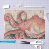 Rode Pacifische octopus- kaart Tissuepapier (Craft)