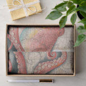 Rode Pacifische octopus- kaart Tissuepapier (Geschenk)