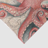 Rode Pacifische octopus- kaart Tissuepapier (Detail)