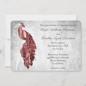 Rode pacock Weddenschap Kaart (Voorkant)