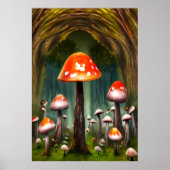 Rode paddenstoel | AI Art Poster (Voorkant)