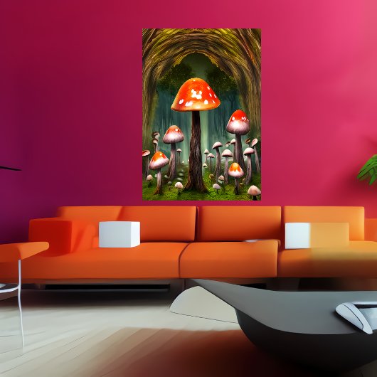 Rode paddenstoel | AI Art Poster