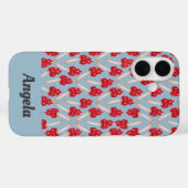 Rode Paddenstoel - Blauw Case-Mate iPhone Case (Achterkant (horizontaal))