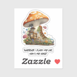 Rode Paddenstoel Bos Sticker