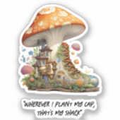 Rode Paddenstoel Bos Sticker (Voorkant)