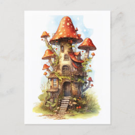 Rode paddenstoel briefkaart