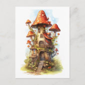 Rode paddenstoel briefkaart (Voorkant)