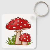 Rode paddenstoel Cartoon Sleutelhanger (Achterkant)