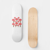 Rode Paddenstoel Cute Botanisch Patroon Persoonlijk Skateboard (Voorkant)