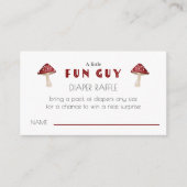 Rode Paddenstoel Fun Guy Baby shower Luier Raffle Informatiekaartje (Voorkant)