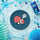 Rode paddenstoel Gezegde Hallo van televisie Papieren Bordje (Feest)