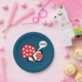 Rode paddenstoel Gezegde Hallo van televisie Papieren Bordje (Feest)