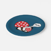 Rode paddenstoel Gezegde Hallo van televisie Papieren Bordje (Gekanteld)