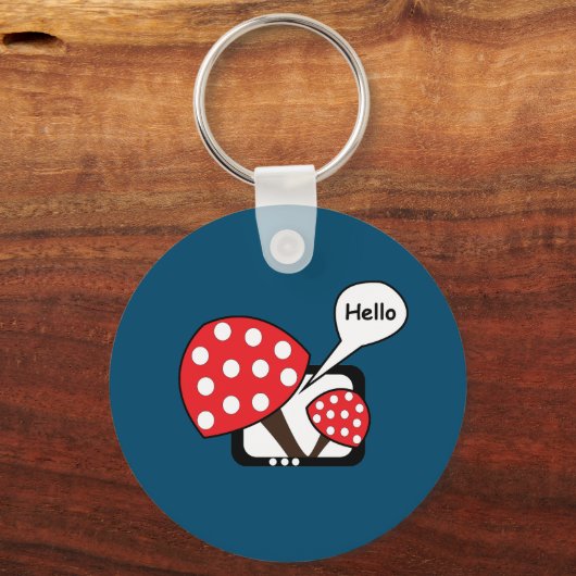 Rode paddenstoel Gezegde Hallo van televisie Sleutelhanger (Achterkant)