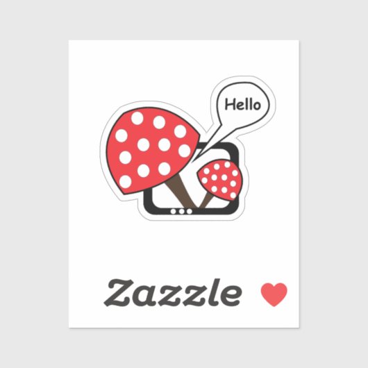 Rode paddenstoel Gezegde Hallo van televisie Sticker (Vel)