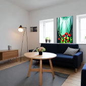 Rode paddenstoel in het bos | AI Art Poster