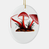 Rode  paddenstoel keramisch ornament (Rechts)