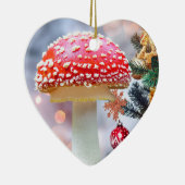 Rode paddenstoel keramisch sieraad keramisch ornament (Rechts)