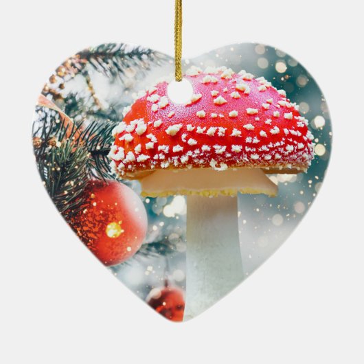 Rode paddenstoel keramisch sieraad keramisch ornament (Achterkant)