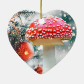 Rode paddenstoel keramisch sieraad ornament (Achterkant)