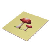 Rode paddenstoel keramische tegel tegeltje (Zijkant)