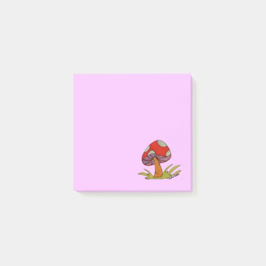 Rode paddenstoel met paarse achtergrond post-it® notes (Voorkant)