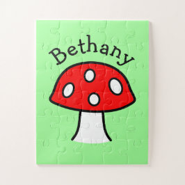 Rode paddenstoel naam Jigzaag Puzzle Legpuzzel