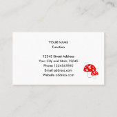 Rode paddenstoel natuur visitekaartsjabloon visitekaartje (Achterkant)