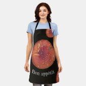 Rode paddenstoel schort (Gedragen)