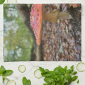 Rode paddenstoel theedoek (Gevouwen)