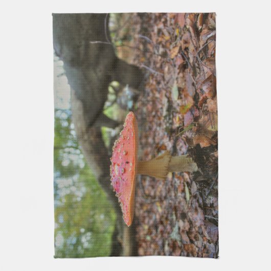 Rode paddenstoel theedoek (Verticaal)