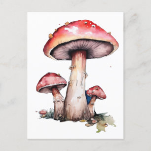 Rode paddenstoelen briefkaart