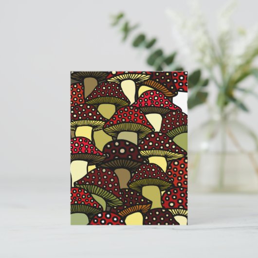 Rode paddenstoelen Briefkaart (Staand voorkant)