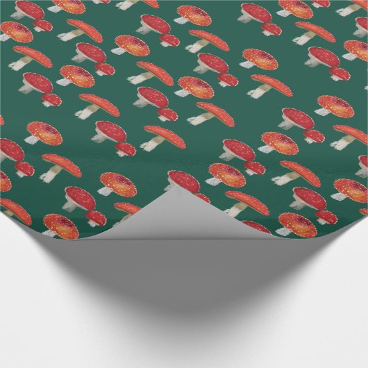 Rode paddenstoelen cadeaupapier (Hoek)