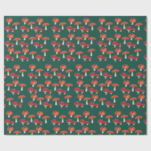 Rode paddenstoelen cadeaupapier (Vlak)