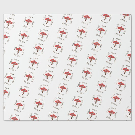 Rode paddenstoelen cadeaupapier (Vlak)