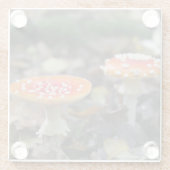 Rode paddenstoelen glazen onderzetter (Achterkant)