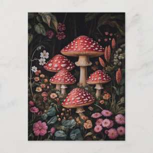 Rode paddenstoelen in een Fantasy Forest Briefkaart