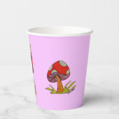 Rode Paddenstoelen Koffiemok Papieren Bekers (Achterkant)