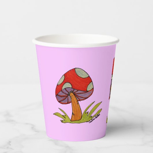 Rode Paddenstoelen Koffiemok Papieren Bekers (Voorkant)
