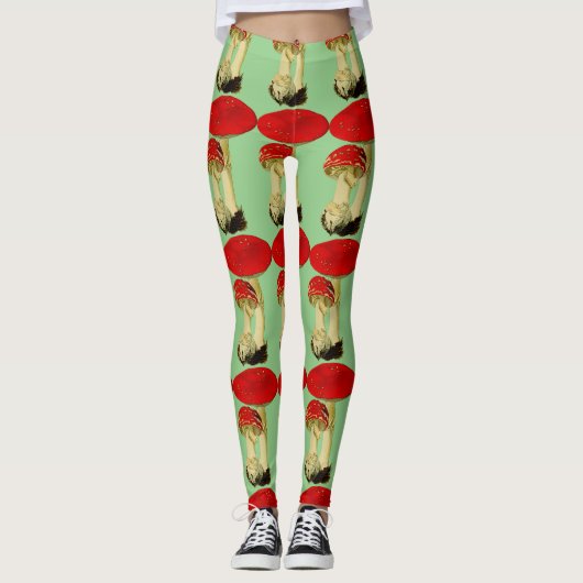 rode paddenstoelen leggings (Voorkant)