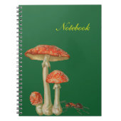 Rode paddenstoelen met witte vlek en mier notitieboek (Voorkant)