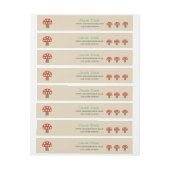 Rode paddenstoelen omwikkelen rond adresetiketten omwikkelbaar adreslabel (Vel)