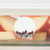 Rode paddenstoelen Petten Labels (Aangebracht)