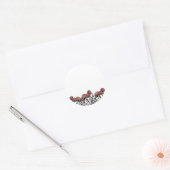 Rode paddenstoelen Petten Ronde Sticker (Envelop)