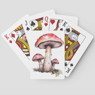 Rode paddenstoelen pokerkaarten