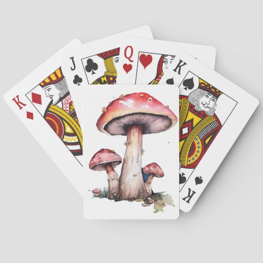 Rode paddenstoelen pokerkaarten (Achterkant)